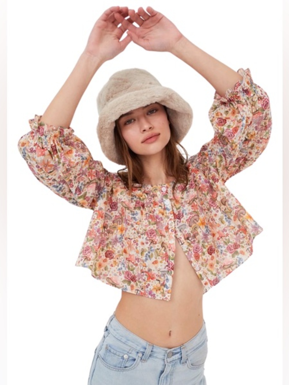 For Love & Lemons Theodora Crop Top Size Small NWT